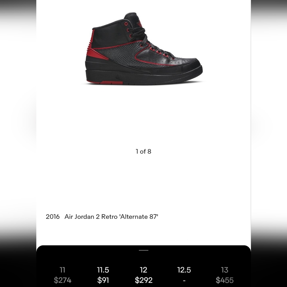 Jordan 2 Black Varisty Red Alternate 87